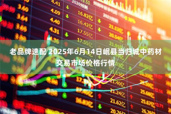 老品牌速配 2025年6月14日岷县当归城中药材交易市场价格行情