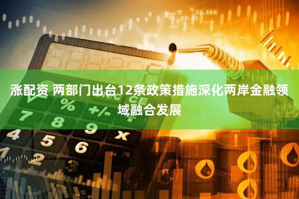 涨配资 两部门出台12条政策措施深化两岸金融领域融合发展