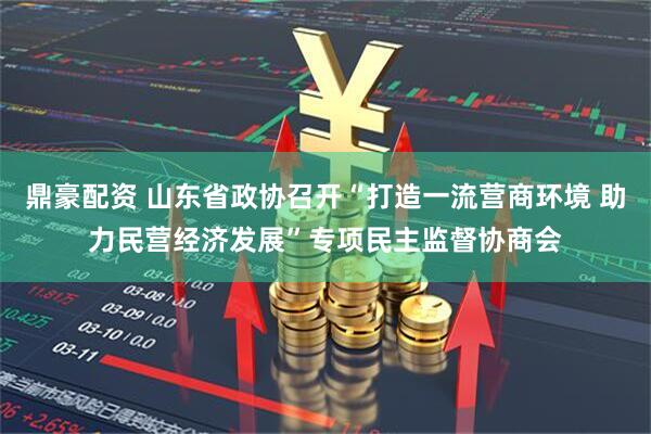 鼎豪配资 山东省政协召开“打造一流营商环境 助力民营经济发展”专项民主监督协商会