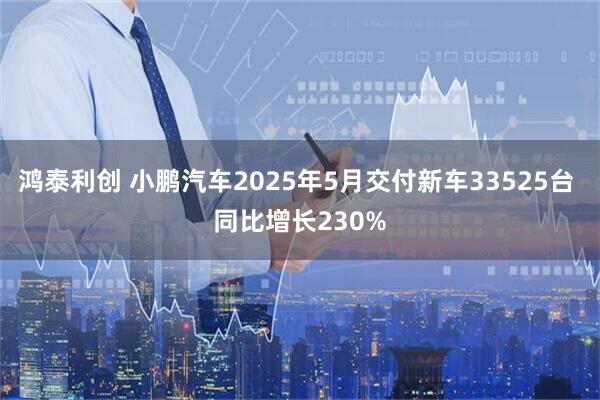 鸿泰利创 小鹏汽车2025年5月交付新车33525台 同比增长230%